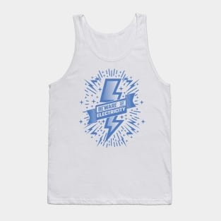 Beware Of Electricity Retro Vintage v3 Tank Top